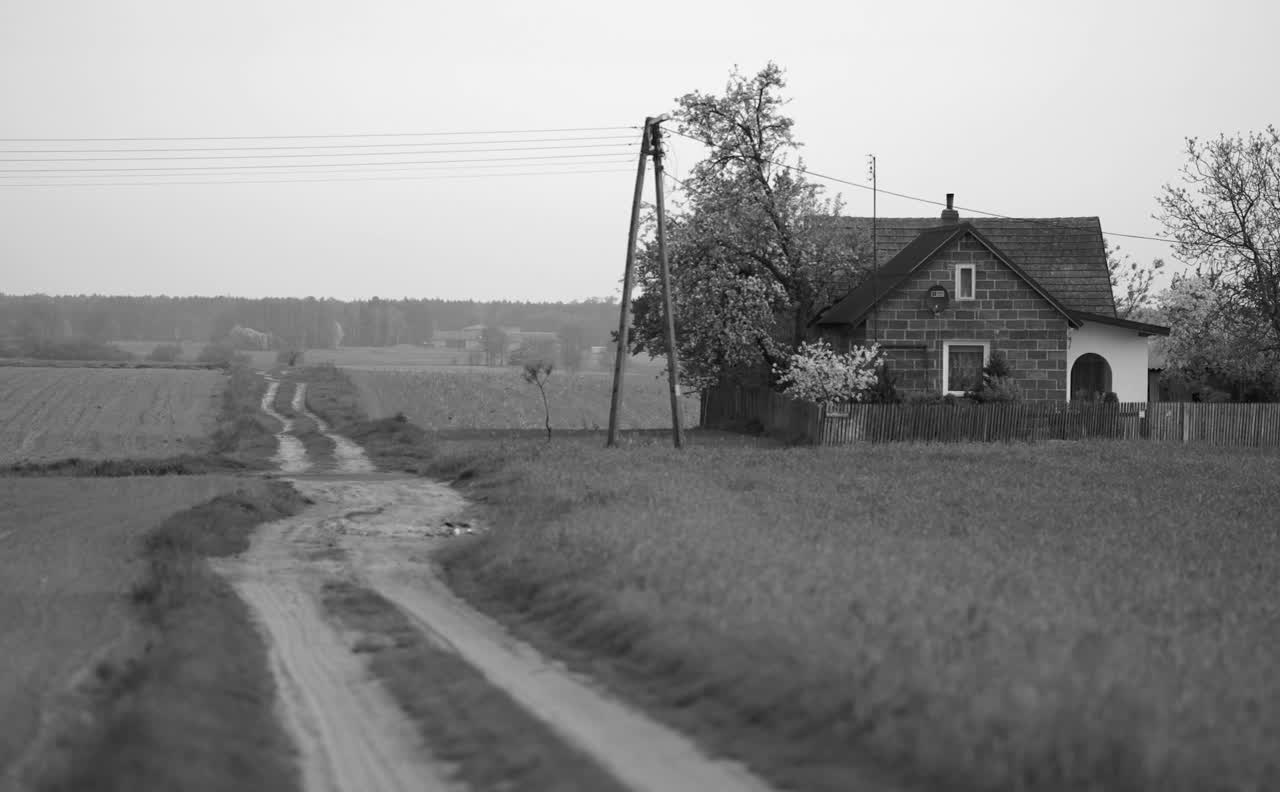 A dirt road running through open countryside