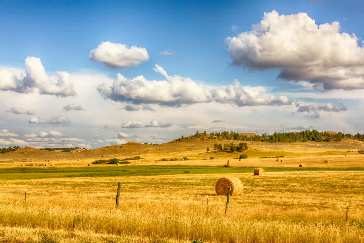 Golden hour Montana ranch with rolled hay bales, Iron Ridge Advisors honors landowner legacy and protects family ranch wealth across generations
